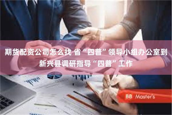 期货配资公司怎么找 省“四普”领导小组办公室到新兴县调研指导“四普”工作